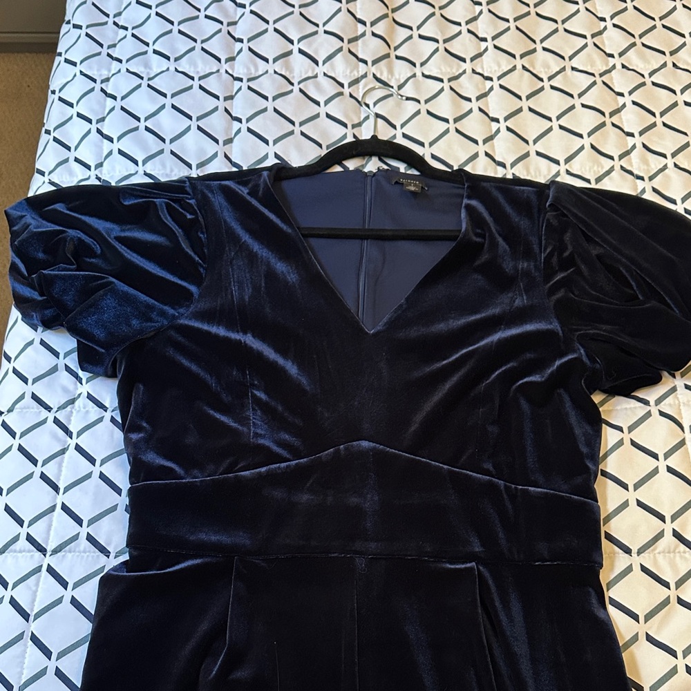 Halogen Navy Velvet Jumpsuit